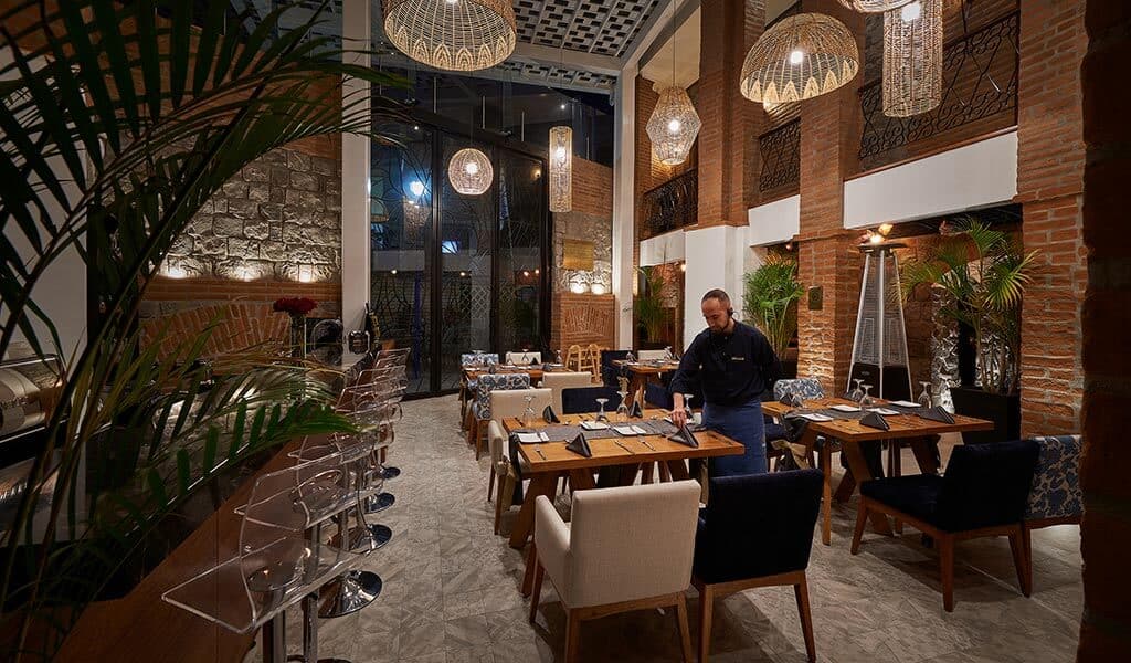 the hotel dining room
